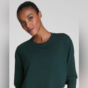 SPANX Outpace Meridian (Evergreen) Cropped Long Sleeve Top NWT sz L